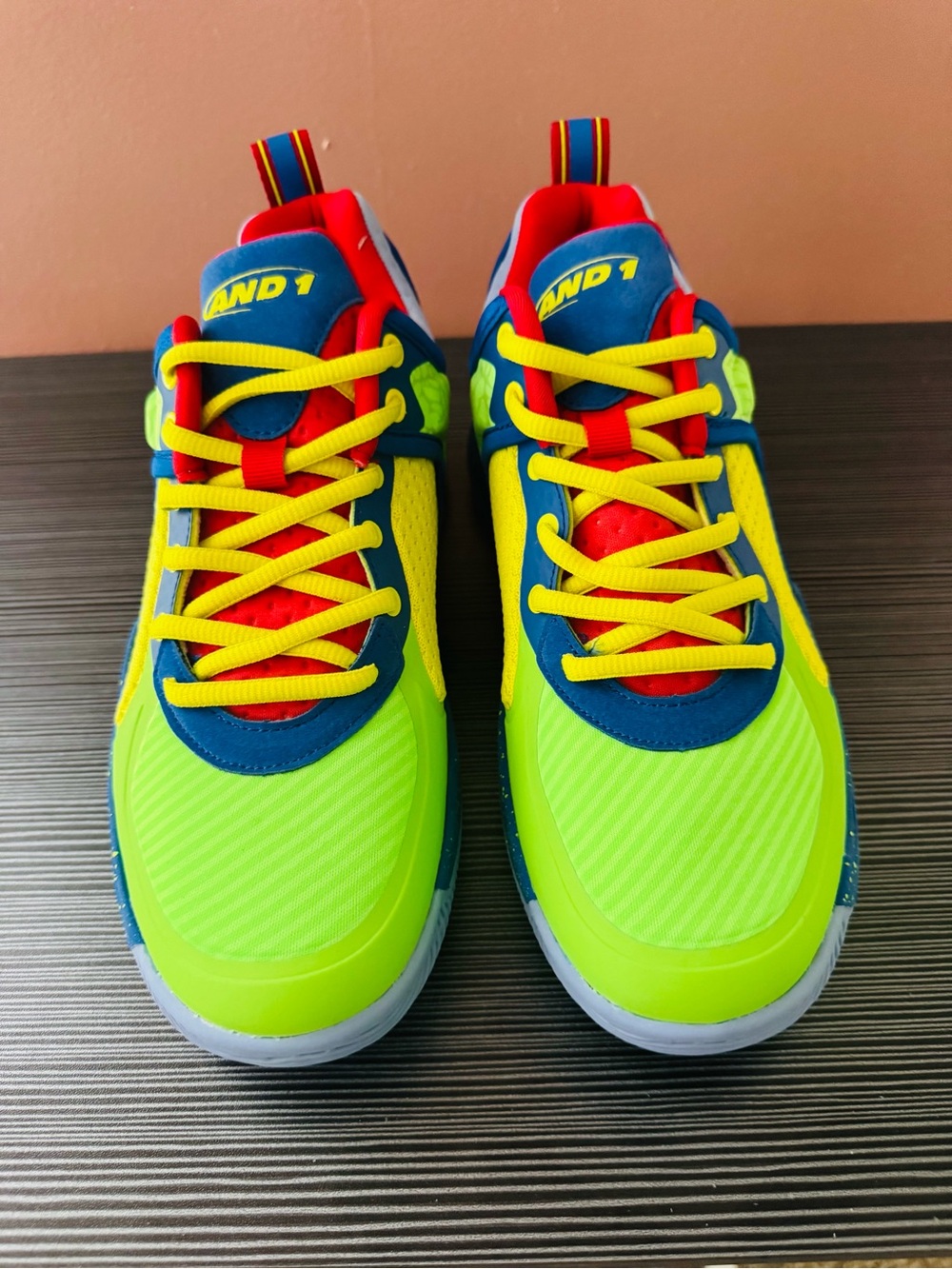 And1 men’s  Neon Green, Blue & Yellow Athletic Sneakers